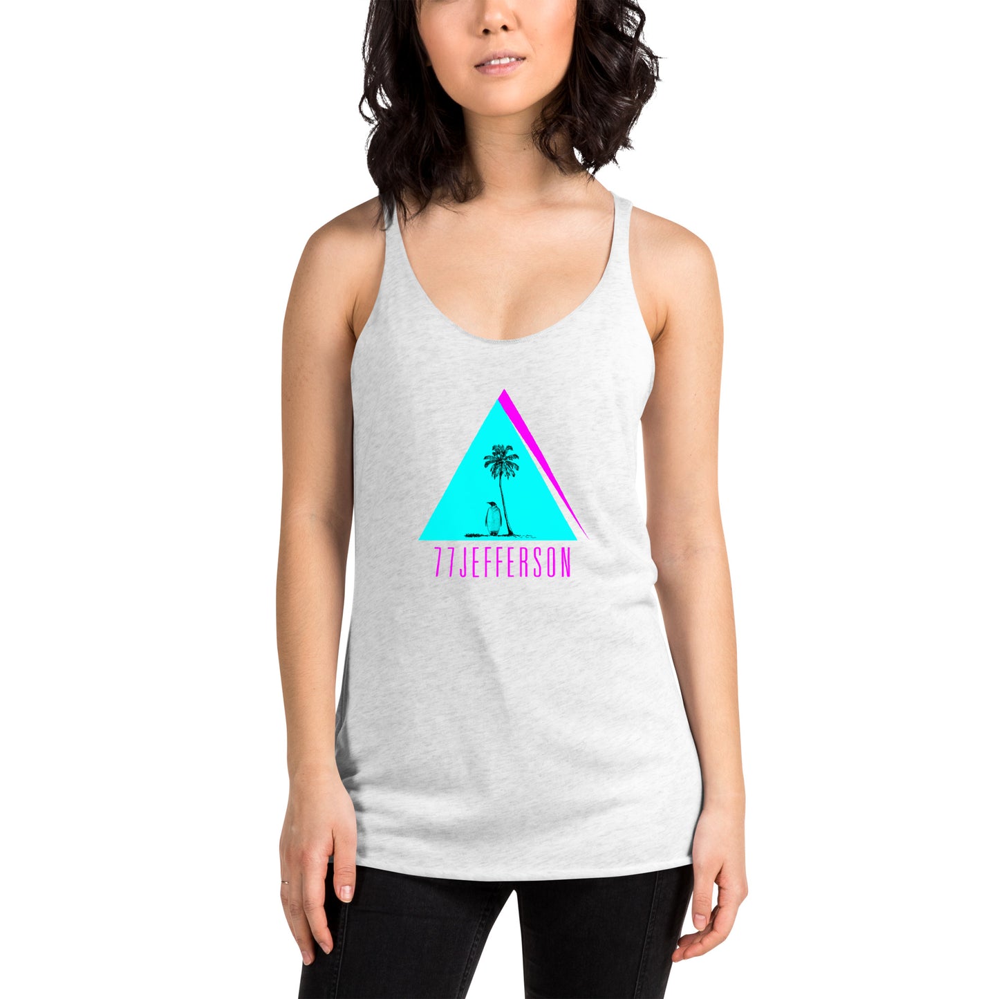 Tropical Penguin - 77J - Women's Racerback Tank